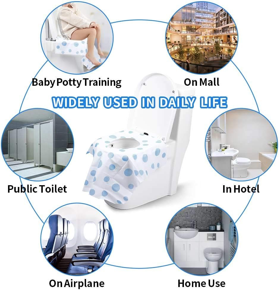 Toilet Seat Covers Disposable,  Extra Large Portable Potty Seat Covers for Toddlers, Soft and Waterproof Travel Potty Training Seat for Kids with Individually Wrapped, 18 Count (Pack of 1)