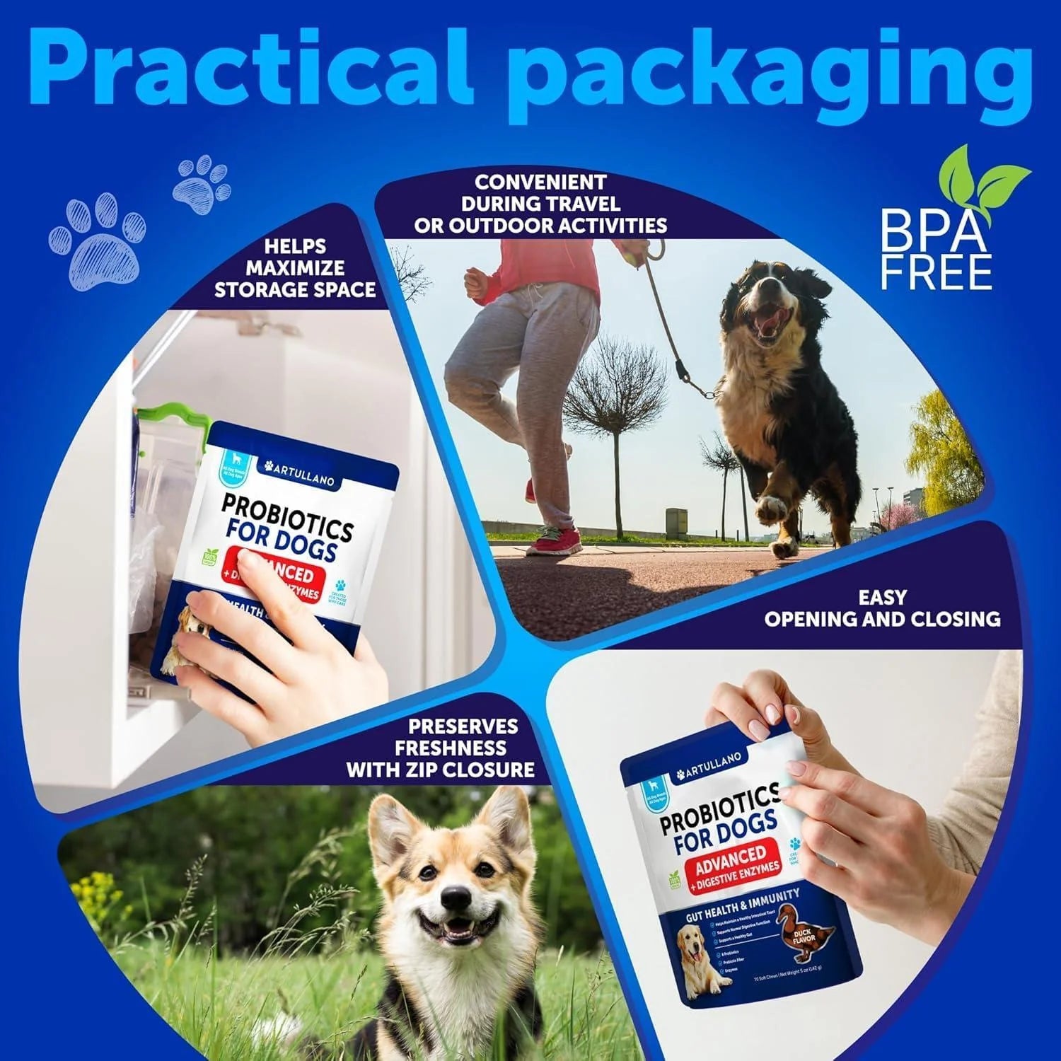 Dog Probiotics Duck Flavor Probiotics for Dogs Gut Health Itchy Skin Allergies & Immunity Support Yeast Balance Dog Probiotic 70 Chews with Prebiotics Dog Probiotics and Digestive Enzymes Reduce Diarrhea