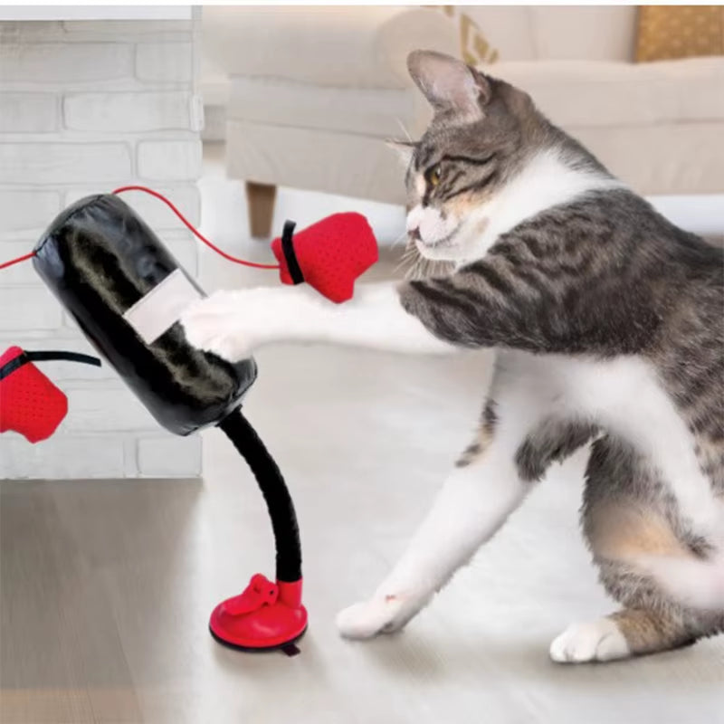 Interactive Cat Boxing Toy Cat Punching Bag Self-Standing Play Gym for Kittens Stress Relief Cat Toy Durable Scratch Trainer