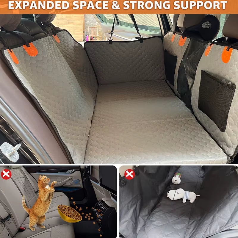 Seat Cover 2024 New Design Large Pet Back Seat Extender Car Backseat Protector Hammock Dog Car Seat Cover Hard Bottom for Travel
