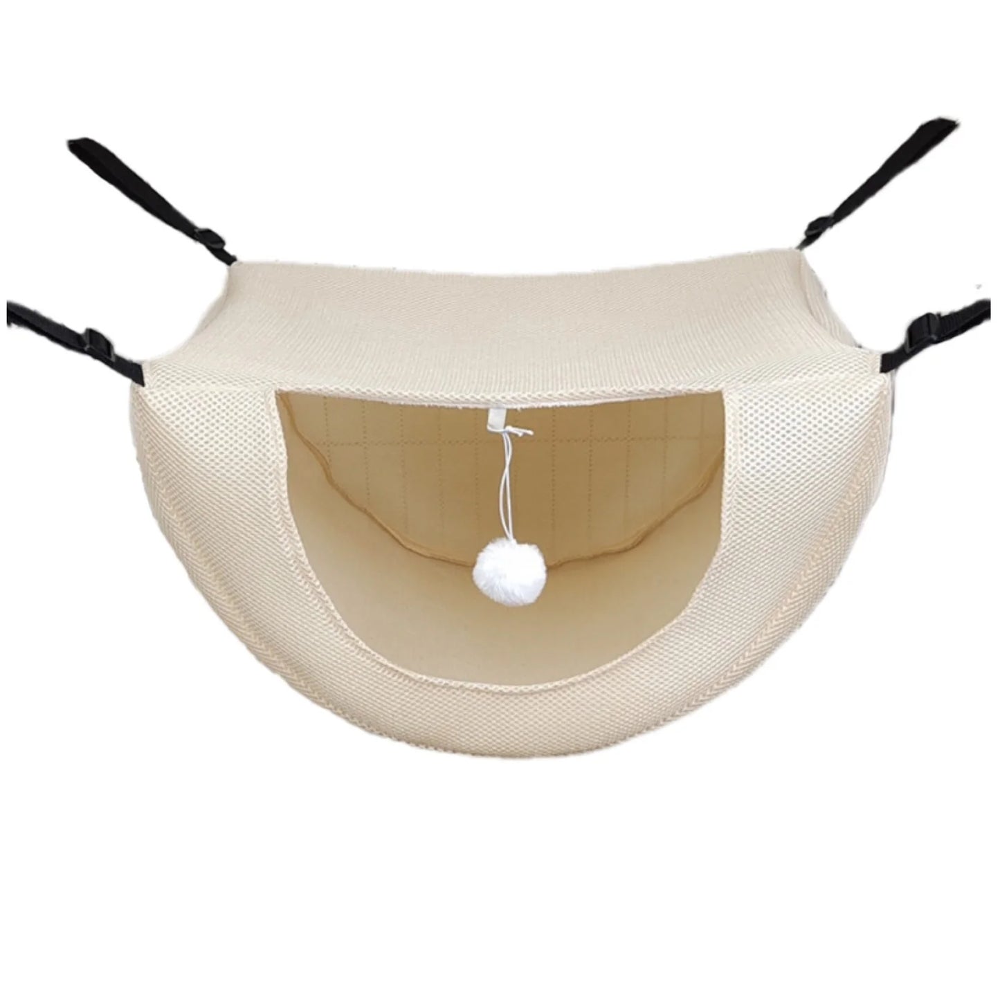 Cat Cage Hammock Bed - Hanging Pet Bed with Interactive Toy for Cats