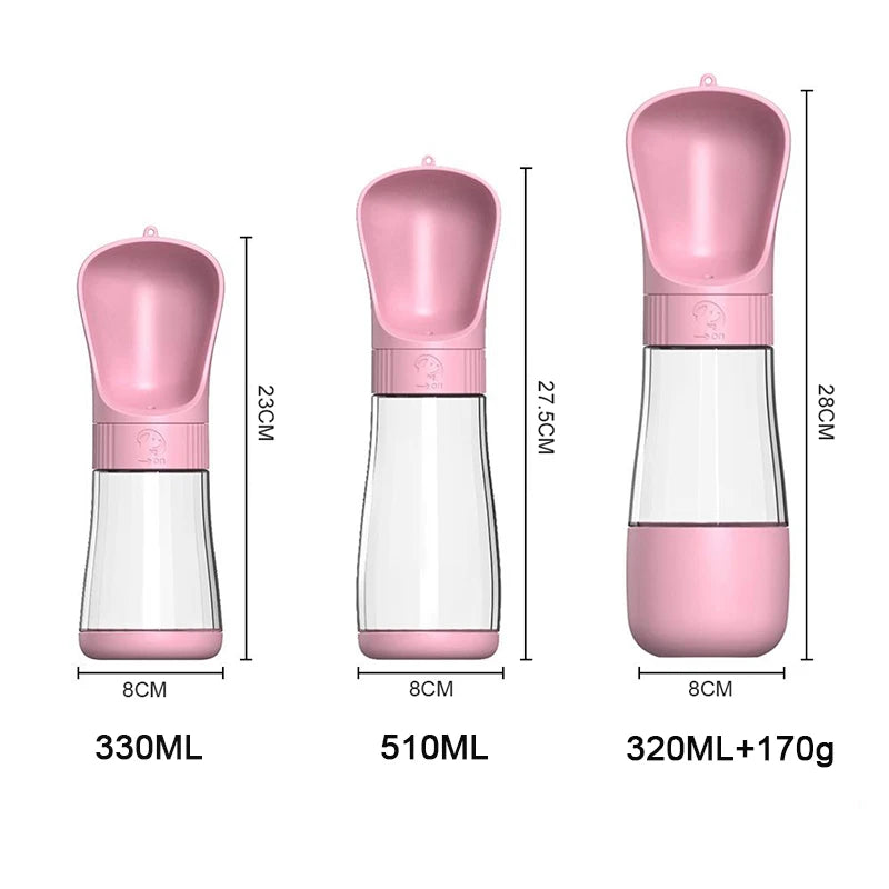 Portable Dog Water Bottle with Food Container Travel 2 in 1 Pet Water Dispenser for Small Large Dogs Cat Labrador Drinking Bowls