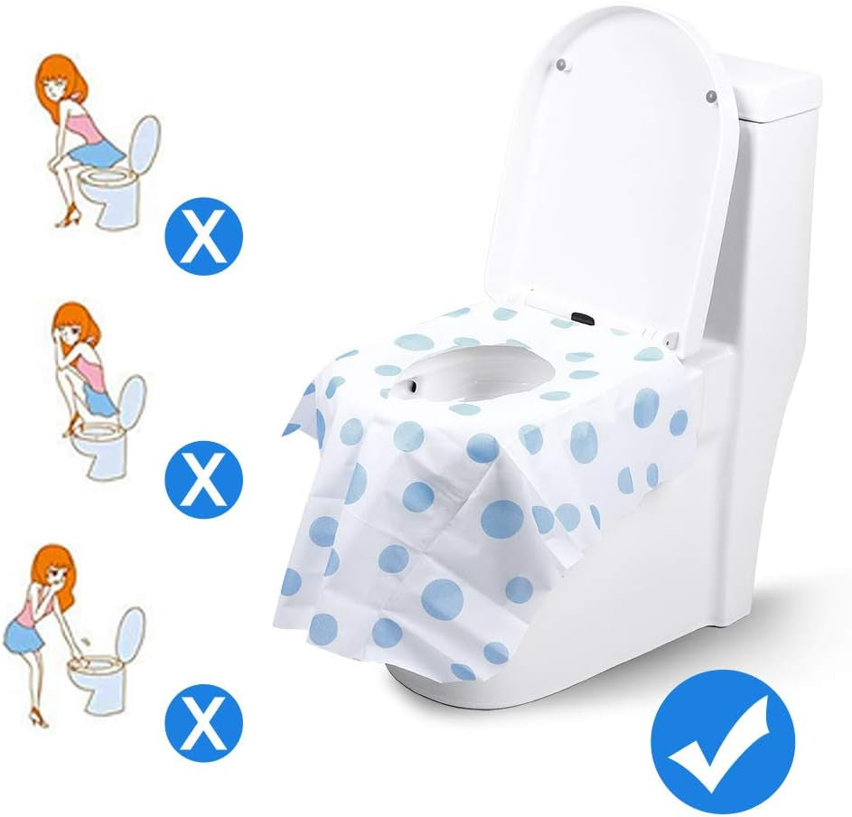 Toilet Seat Covers Disposable,  Extra Large Portable Potty Seat Covers for Toddlers, Soft and Waterproof Travel Potty Training Seat for Kids with Individually Wrapped, 18 Count (Pack of 1)
